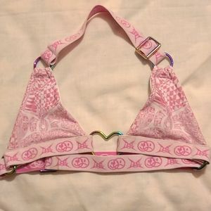 Dissonance Store Pink Halter Rave Top